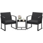 Resin 3 Pieces Patio Furniture Set, with Glass Table