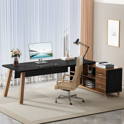 Tribesigns 78.7-Inch Executive Office Desk, L-Shaped Desk