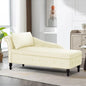 Velvet Chaise Lounge with Left Armrest, Lumbar Pillow Modern
