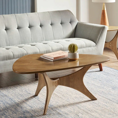 Rustic Wooden Small Triangular Side Table
