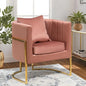 Mid-Century Velvet Accent Chair with Barrel Arms