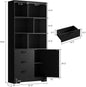 70.9 inch Tall Bookcase with Drawers & Doors, Cube Bookshelves