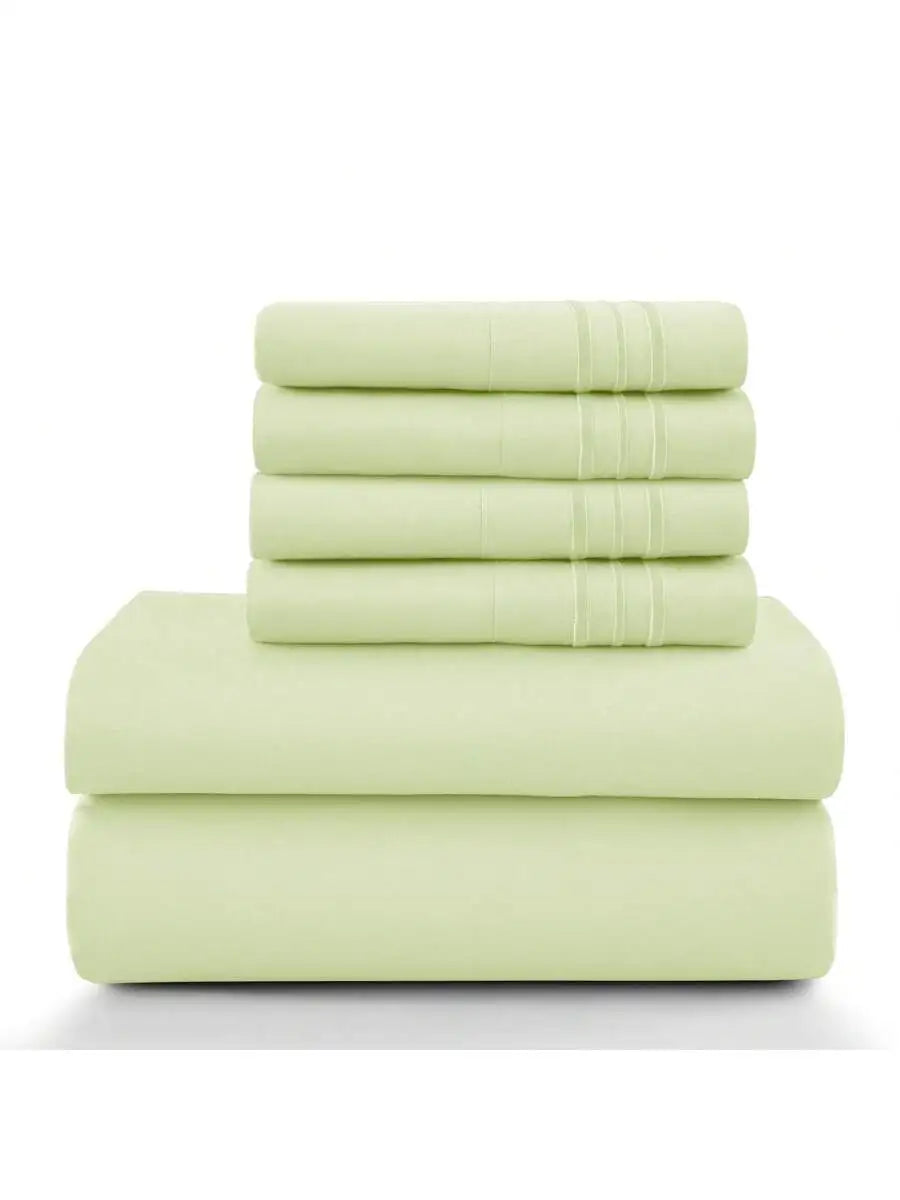 6-Piece Embroidered Bed Sheet Set