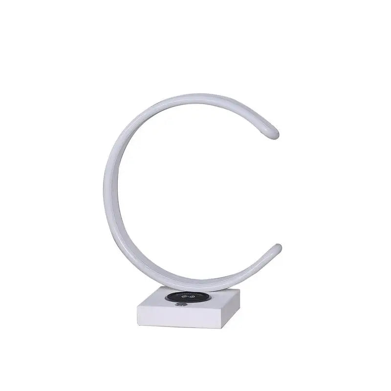 13.5in C Shape LED Table Lamp with USB and Wireless Charging Port