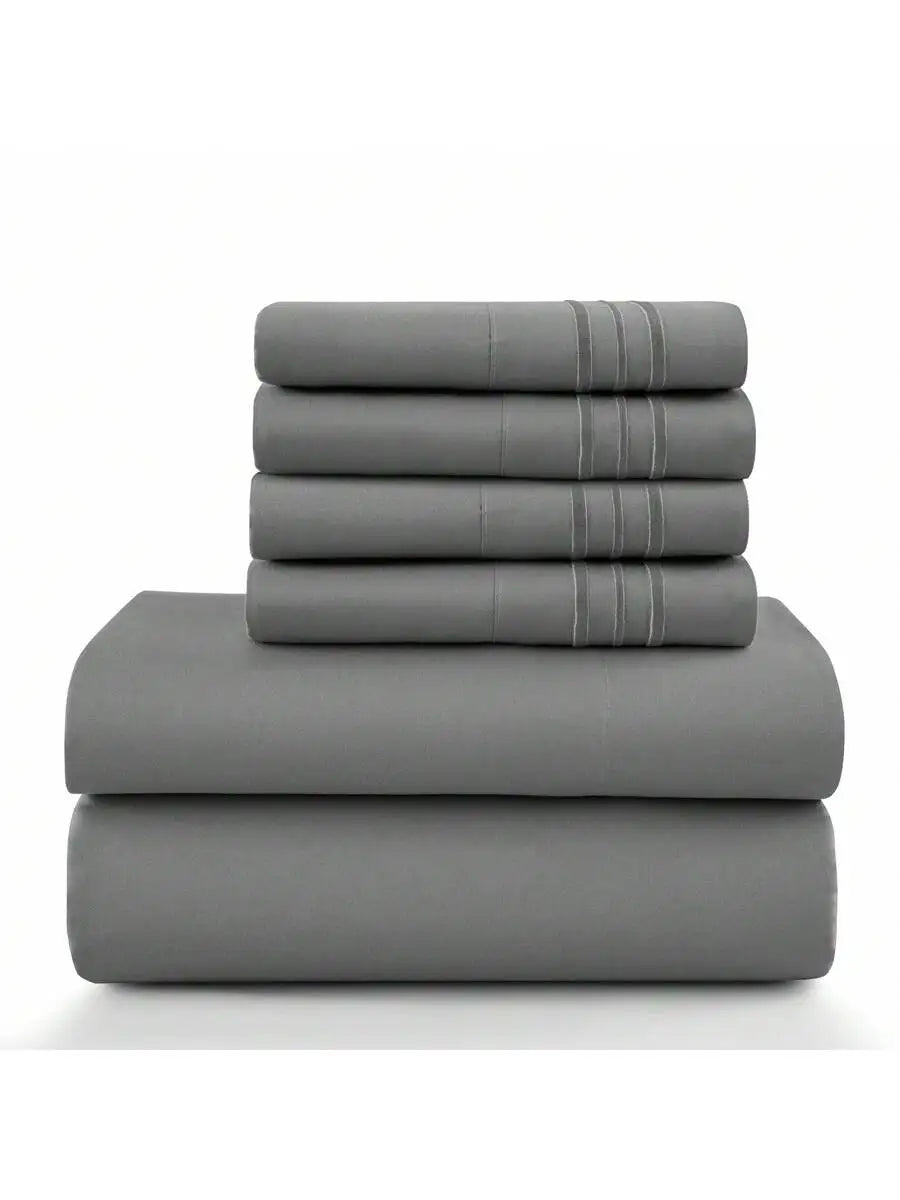 6-Piece Embroidered Bed Sheet Set