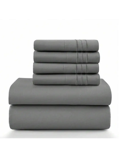 6-Piece Embroidered Bed Sheet Set