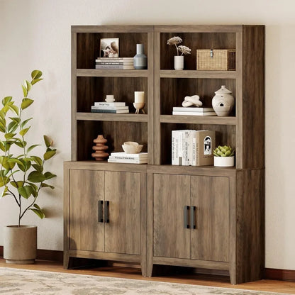 74" Tal Farmhouse Bookcase, Wooden
