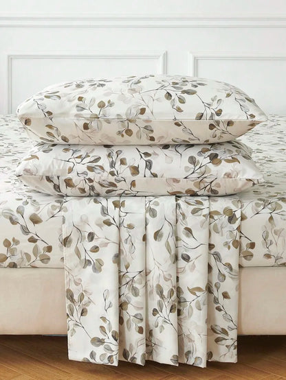 4-Piece Floral Microfiber Bedding Set