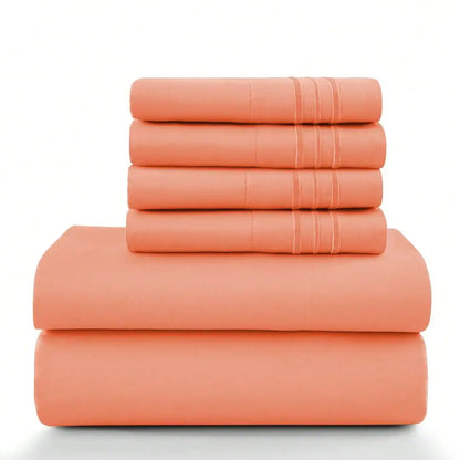 6-Piece Embroidered Bed Sheet Set