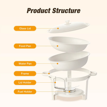 White Chafing Dishes for Buffet