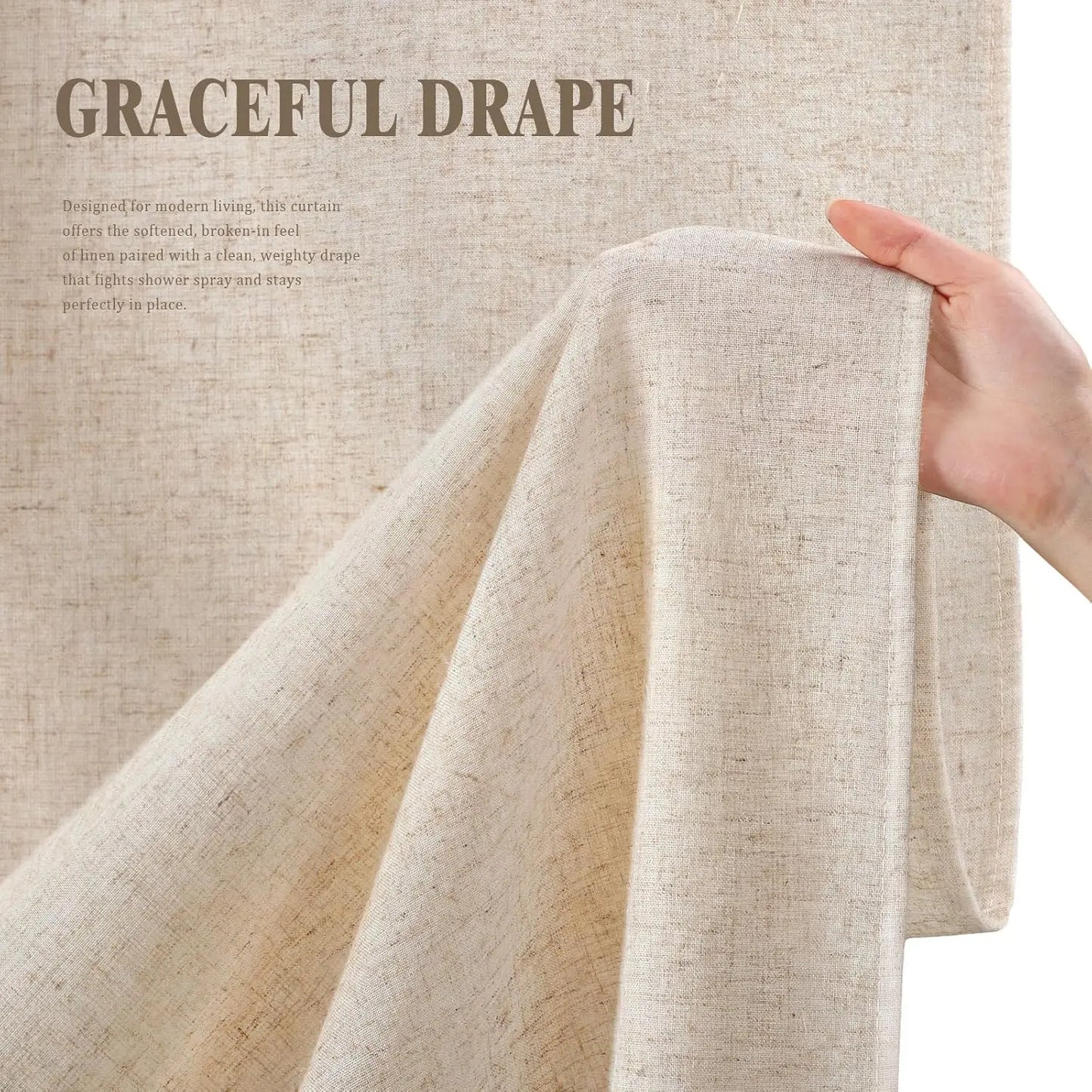 Linen Shower Curtain, Beige