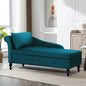 Velvet Chaise Lounge with Left Armrest, Lumbar Pillow Modern