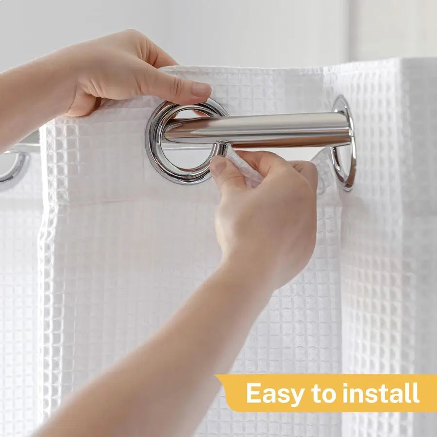 Waffle No Hooks Shower Curtain