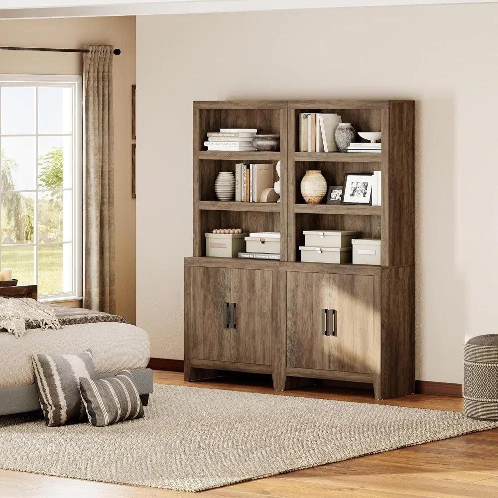 74" Tal Farmhouse Bookcase, Wooden