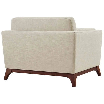 Mid-Century Upholstered Fabric Accent Arm Chair