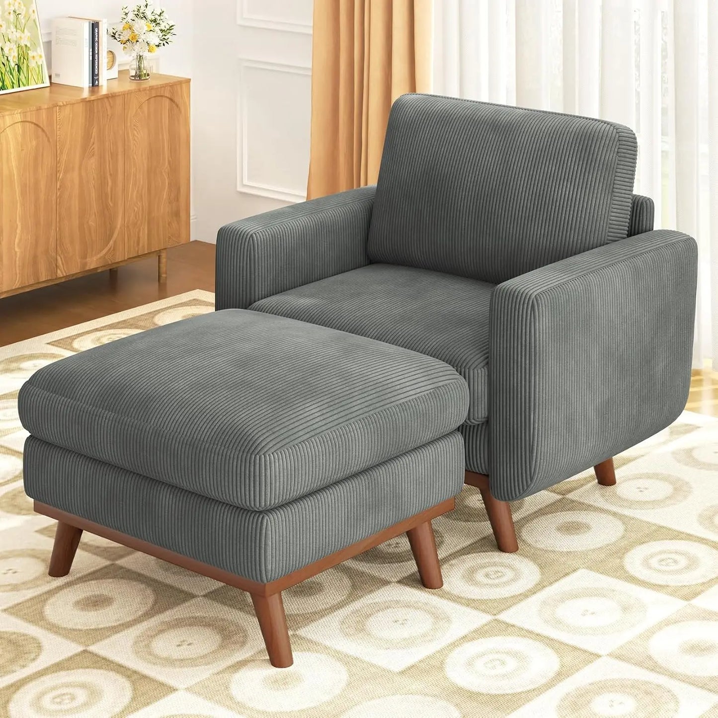 38.5" Accent, Upholstered Armchair with Deep Seat