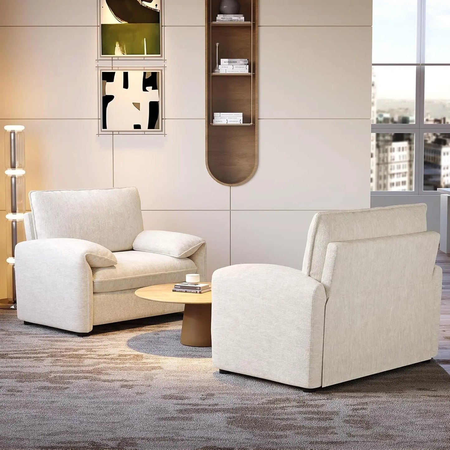 Oversized Accent Chair, 41 Inch Chenille Fabric Armchair