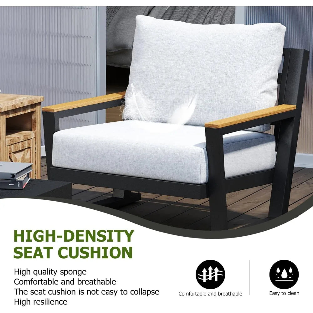 Aluminum Outdoor Furniture with Coffee Table,5 Seats Patio Furniture Set