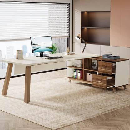 Tribesigns 78.7-Inch Executive Office Desk, L-Shaped Desk