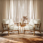 Wide Accent Chair Set of 2,Upholstered Mid Century Modern with Pillow