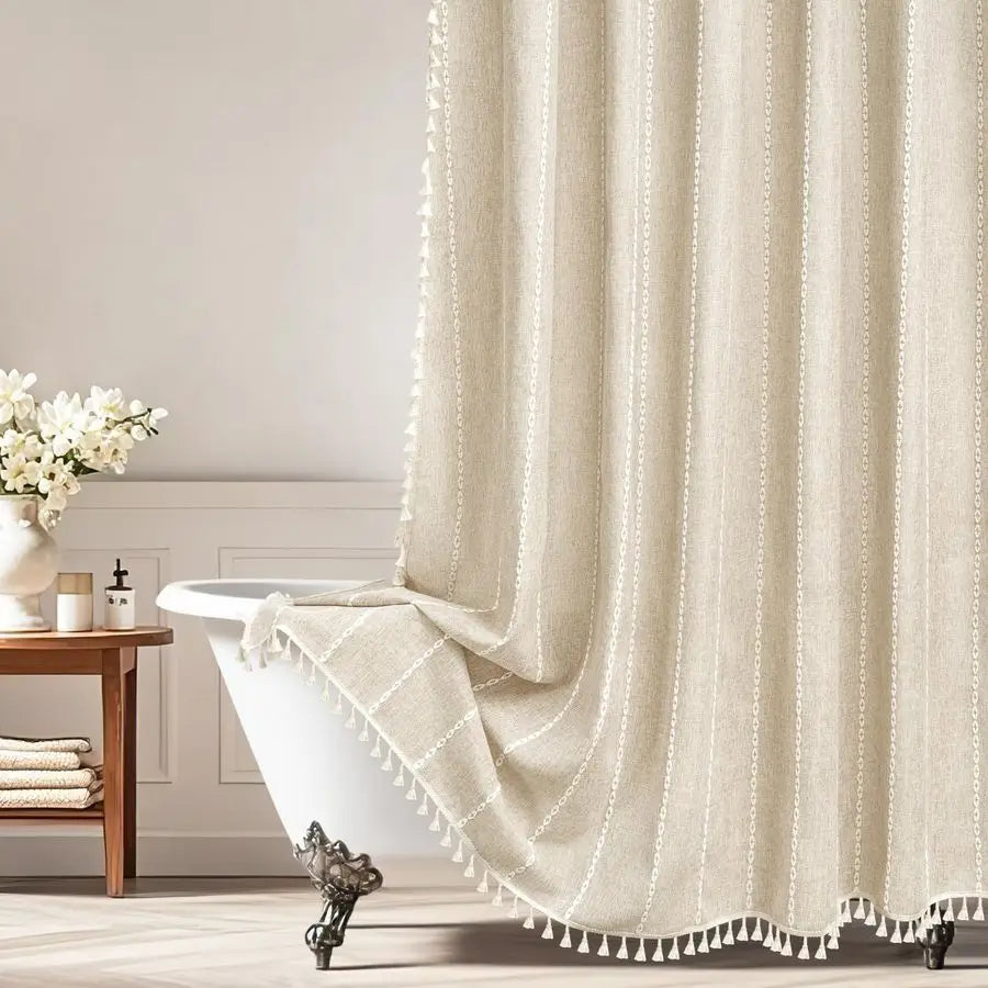 Farmhouse Shower Curtain Extra Long 72 x 76 Inch
