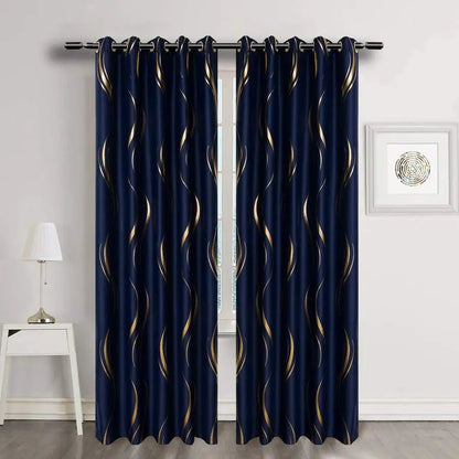 1 Pair Blackout, Luxury Striped Curtains, 2 x 54 x 84 Inch
