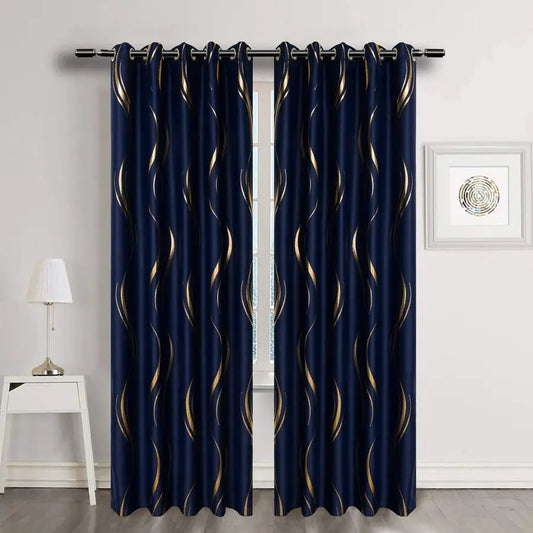 1 Pair Blackout, Luxury Striped Curtains, 2 x 54 x 84 Inch