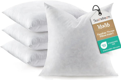 Feather Throw Pillow Inserts Set of 4