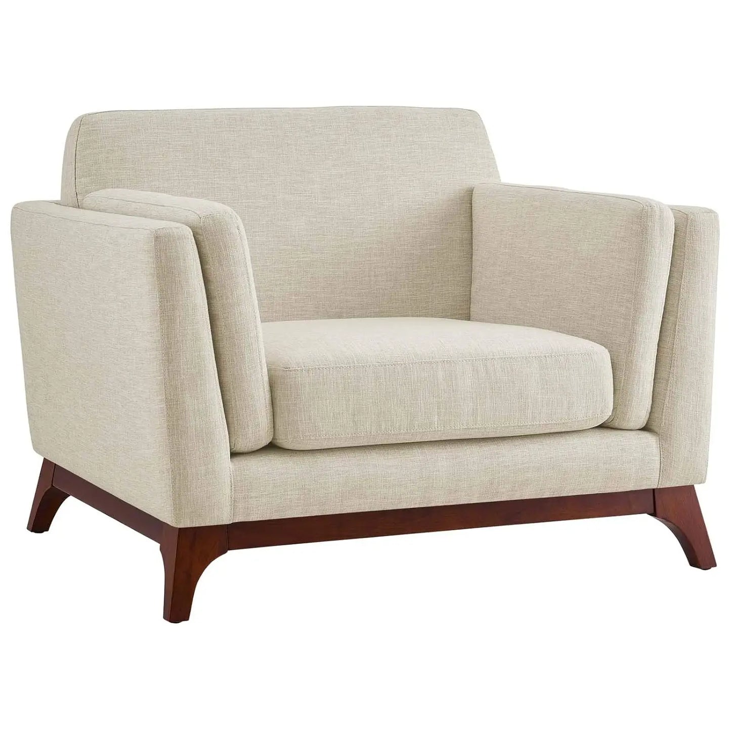 Mid-Century Upholstered Fabric Accent Arm Chair