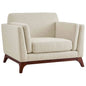 Mid-Century Upholstered Fabric Accent Arm Chair