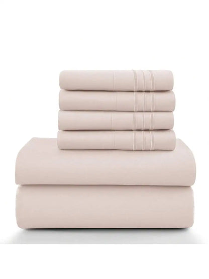 6-Piece Embroidered Bed Sheet Set