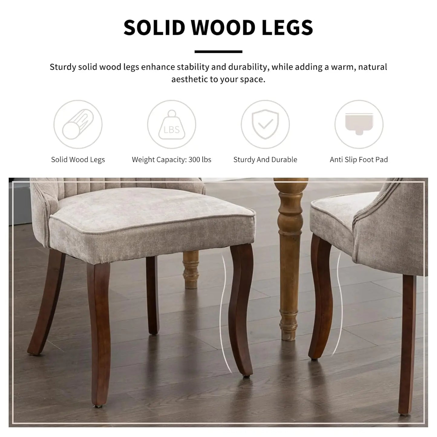 Velvet Upholstered Dining Chairs Set of 6 Mid Century Wood Legs