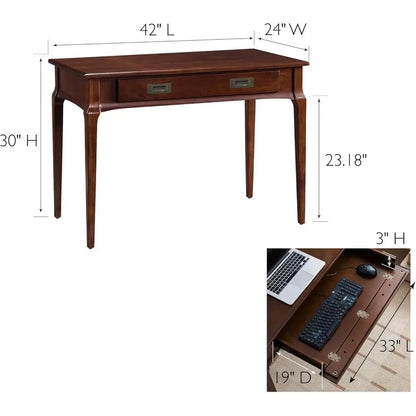 Stratus Home Office Desk, Solid Wood, Drop-Front Keyboard