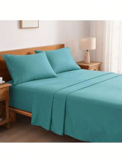 4PCS Cooling Luxury Bedding Set, Embroidered Pillowcases