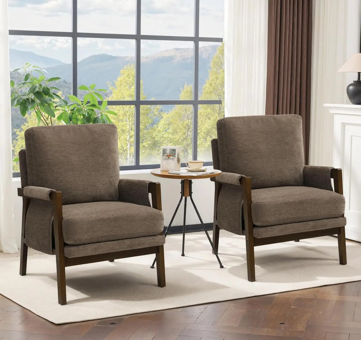 Accent Chairs Set of 2, Modern Arm Chairs