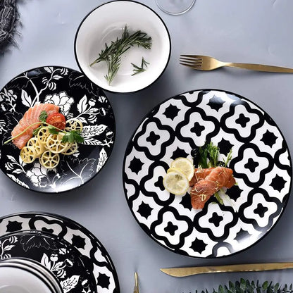 Set Ceramic Plates and Bowls for 4