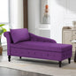 Velvet Chaise Lounge with Left Armrest, Lumbar Pillow Modern