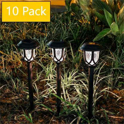 10pcs Solar LED Lawn Lights with Water Ripple Design