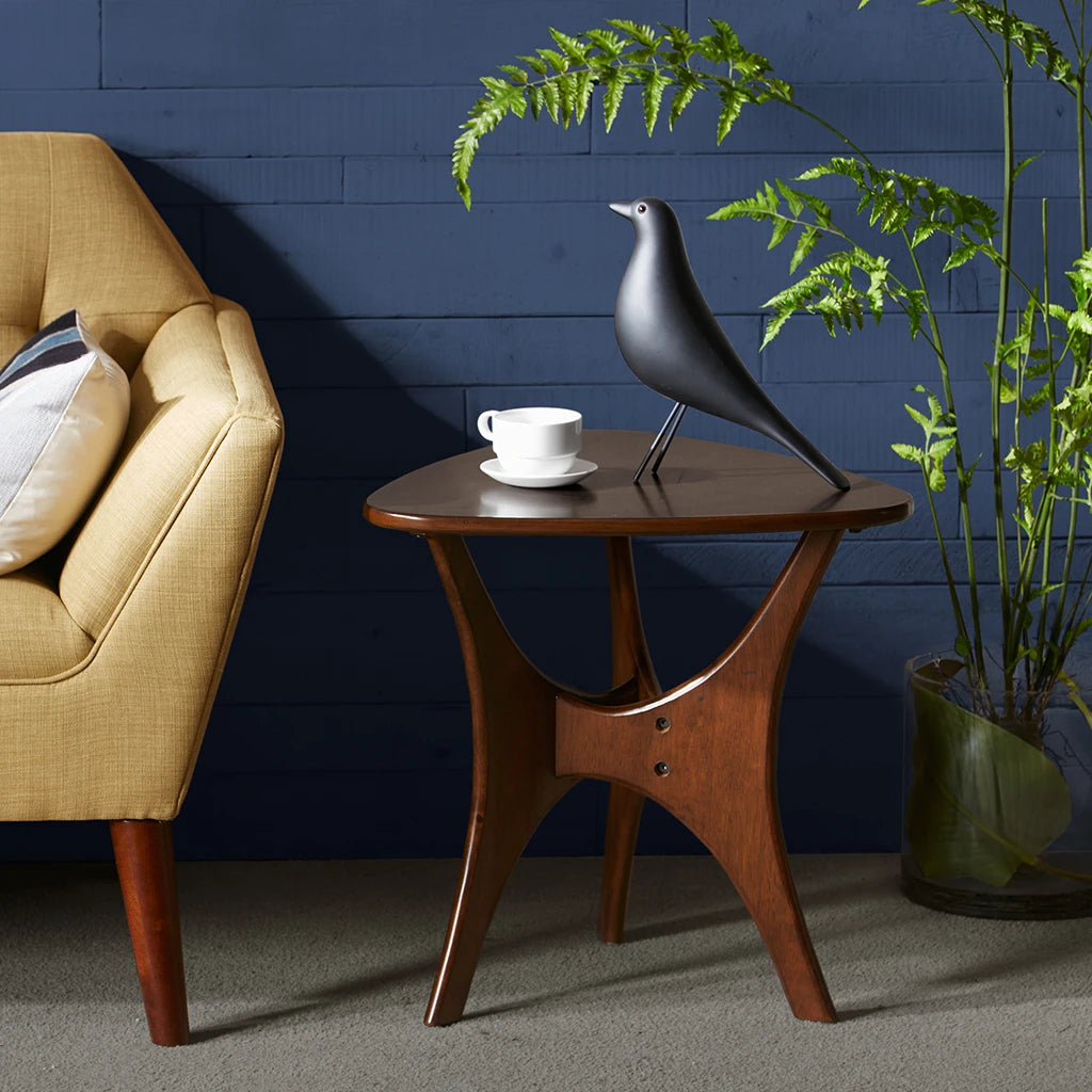 Rustic Wooden Small Triangular Side Table
