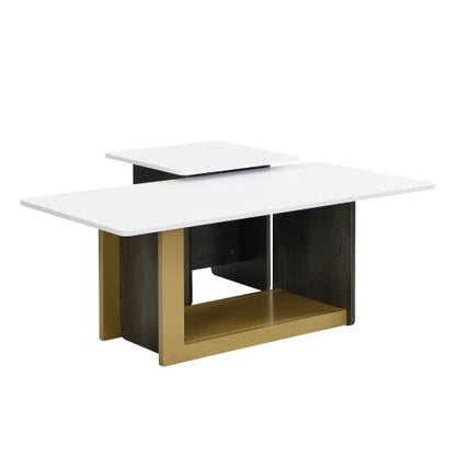 Modern Light Luxury Coffee Table Set of 2, Small Square Coffee End Table