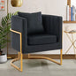 Mid-Century Velvet Accent Chair with Barrel Arms