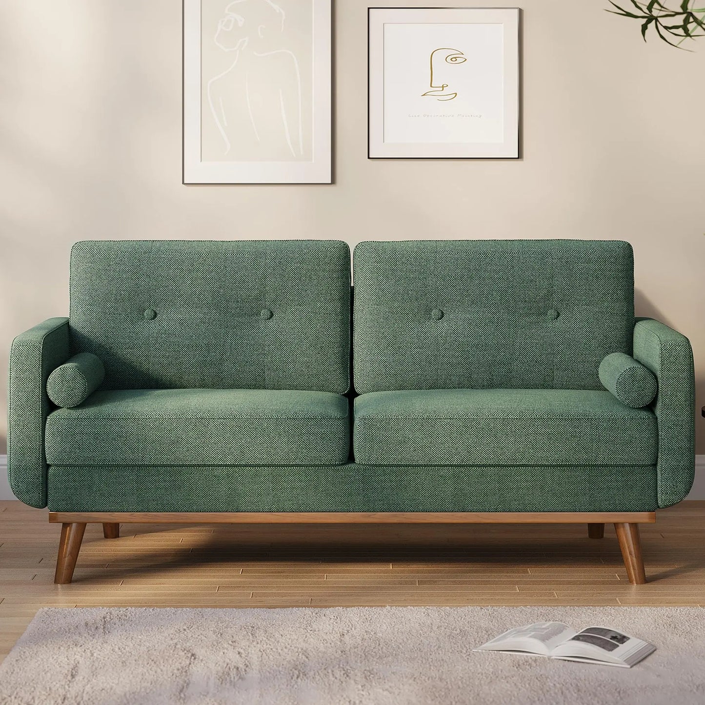 65" Mid Century Modern Couch Sofa Loveseat