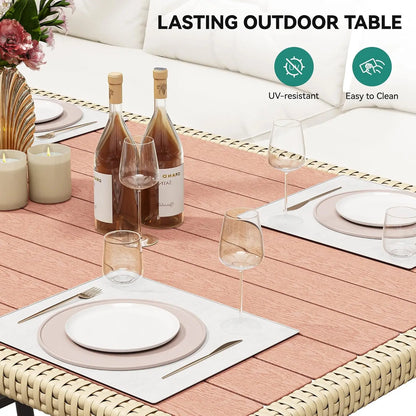 Patio Wicker L-Shaped Furniture Set