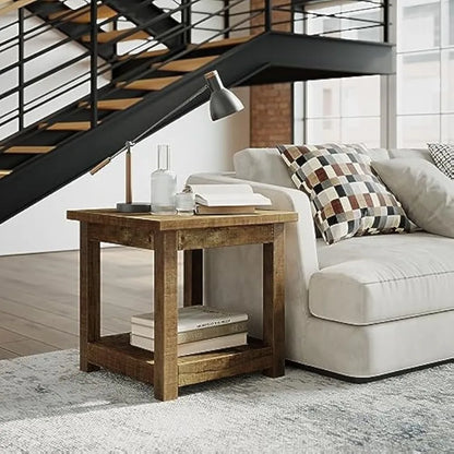 Rustic Reclaimed Solid Wood Side Table
