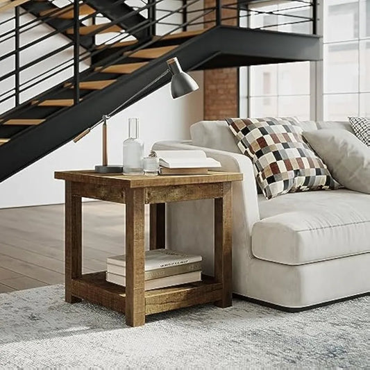 Rustic Reclaimed Solid Wood Side Table