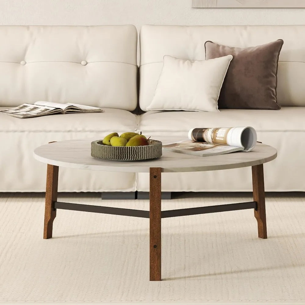 YO Round Coffee Table, 36” Wooden