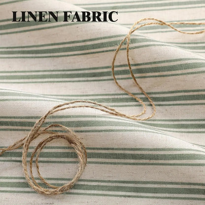 Farmhouse Shower Curtain, Linen Blend Natural Fabric