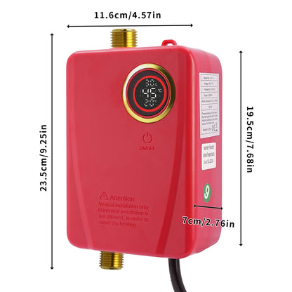 Black/Red 3000W Electric Water Heater 20~50℃