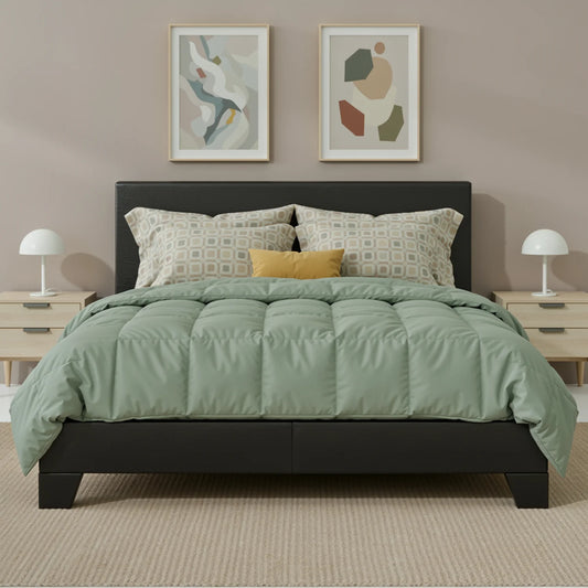 Full/Queen/King Upholstered Bed Frame, Linen Headboard