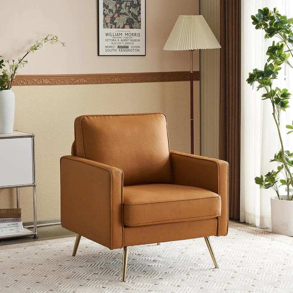 A set of two armchairs, PU leather decorative